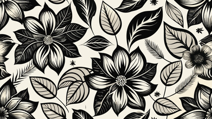 Fototapeta premium Wallpaper with a black flower design 