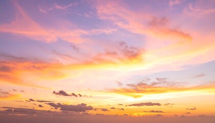 Obraz premium Spectacular Sunset Sky with Golden Hour Light and Colorful Clouds