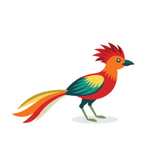 Obraz premium Tropical bird flat vector illustration on white background.