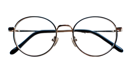  Round Eyeglasses with Modern and Minimal Style Isolated on Transparent Background