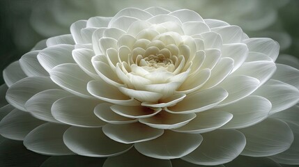 Alba rose echo in flower concept. A close-up of a serene white lotus flower in soft focus.