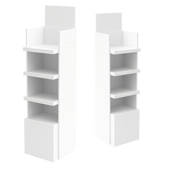 white shelves isolated on white