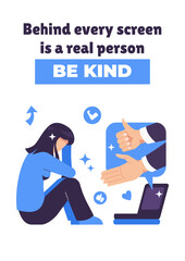 positive comment campaign poster and flyer flat illustration. kind concept