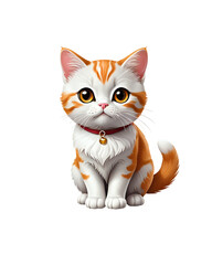 Adorable orange tabby kitten with blue eyes vector illustration