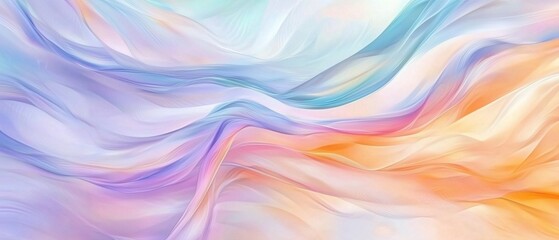 Obraz premium Serene Pastel Waves: Abstract Digital Painting of Flowing, Intertwined Hues