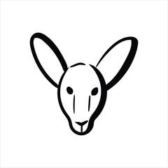 Lineart Kangaroo Vector Illustration Minimalist Lineart Style