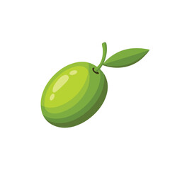 Green olive flat vector illustration on white background