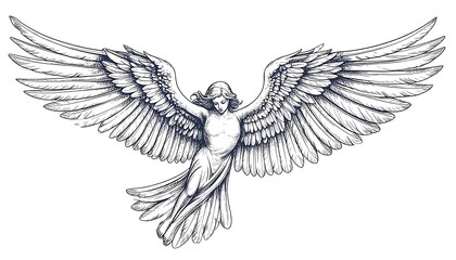 Fototapeta premium Graceful angel in flight (2)