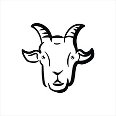Lineart Goat Vector Illustration Minimalist Lineart Style