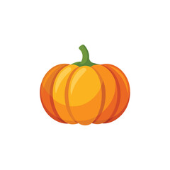 Pumpkin flat vector illustration on white background.