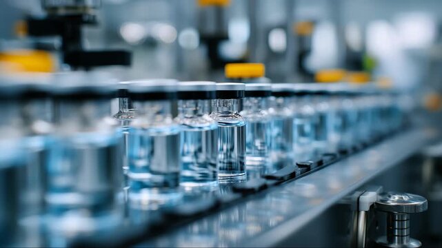 Production of vaccines in a modern pharmaceutical facility during daytime hours