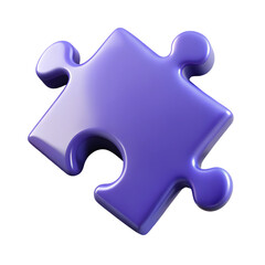 High-Quality Realistic 3D Puzzle Piece Render – Transparent Background PNG for Design and Marketing