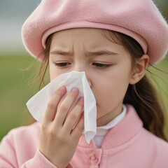 Girl with discomfort in cold