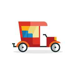 Rickshaw Vehicle flat vector illustration on white background