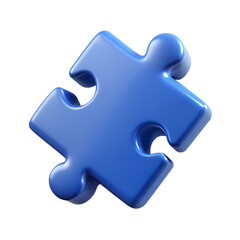 High-Quality Realistic 3D Puzzle Piece Render – Transparent Background PNG for Design and Marketing