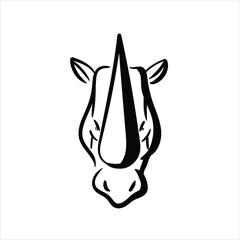 Lineart Elasmotherium Vector Illustration Minimalist Lineart Style