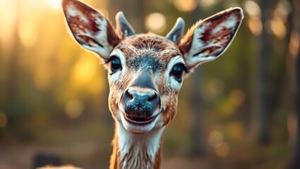 Whimsical Deer Flashing a Friendly Smile