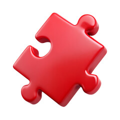 High-Quality Realistic 3D Puzzle Piece Render – Transparent Background PNG for Design and Marketing