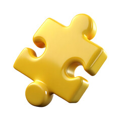 High-Quality Realistic 3D Puzzle Piece Render – Transparent Background PNG for Design and Marketing