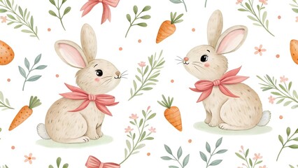 easter bunny and easter eggs
