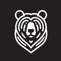 Obraz premium Tribal head of a bear. Vector illustration on a black background