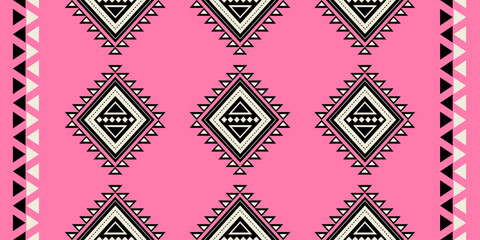 Hand drawn Batik seamless pattern. Geometric abstract illustration, Ethnic wallpaper. Tribal vector texture. Aztec style. Folk embroidery. Indian art, Scandinavian, African rug and tile.	
