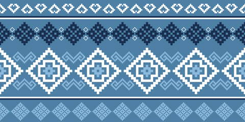 Hand drawn Batik seamless pattern. Geometric abstract illustration, Ethnic wallpaper. Tribal vector texture. Aztec style. Folk embroidery. Indian art, Scandinavian, African rug and tile.	
