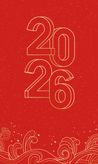 Red cover for 2026 Chinese Year of the Horse