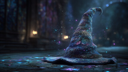 Fantasy Hat Illuminated in Dim Forest Light