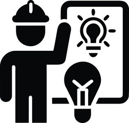 Engineer with a bright idea icon