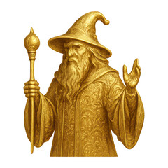 PNG Golden wizard sculpture art