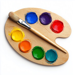 Round Palette With Vibrant Paint Colors