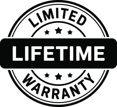 Black and white stamp indicating a limited lifetime warranty