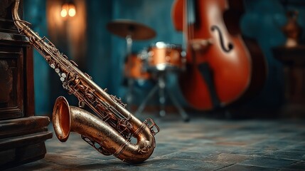 Vintage Saxophone Jazz Club Setting