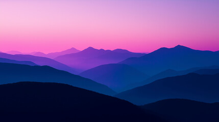 Arte digital de montanhas ao entardecer com tons suaves