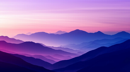 Arte digital de montanhas ao entardecer com tons suaves