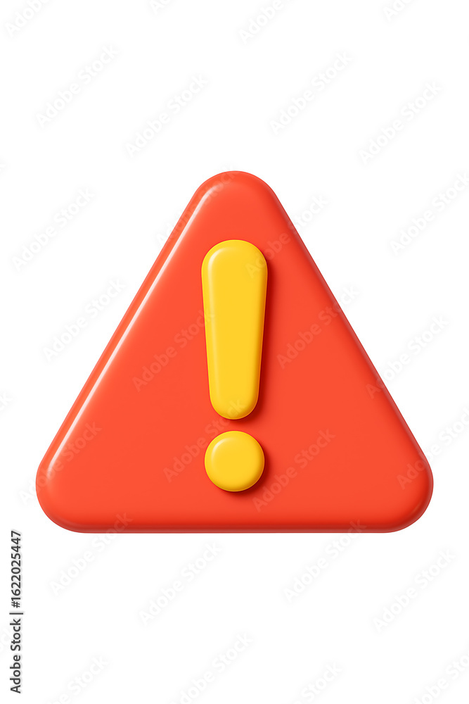 Poster 3d warning triangle icon isolated on a transparent background