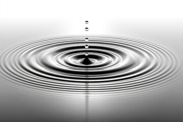 Water drop impact, concentric ripples