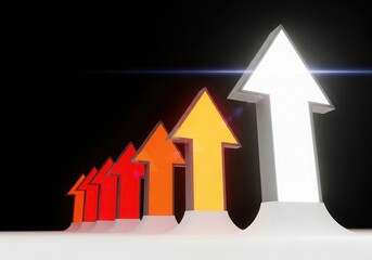 Rising arrows symbolizing growth and success