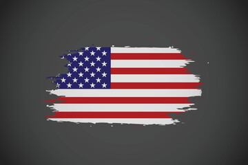 Abstract American Flag with Artistic Brush Strokes.