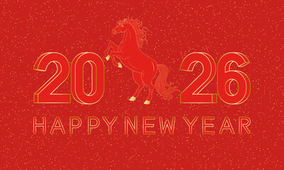 Red cover for 2026 Chinese Year of the Horse