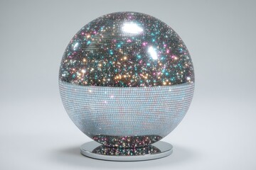 Reflective sphere with iridescent particles
