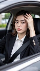 Female driver under pressure