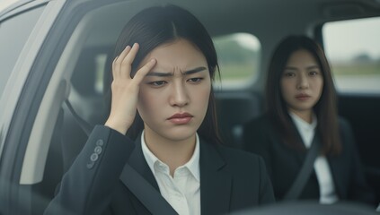 Female driver under pressure