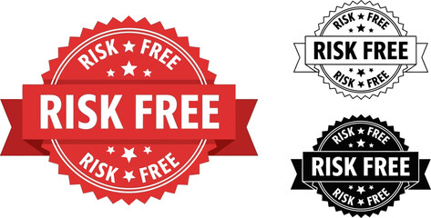 Fototapeta premium Risk free guarantee badge vector illustration set design