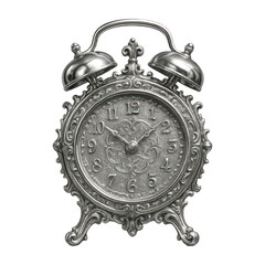 Naklejka premium PNG Vintage ornate silver clock
