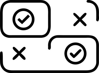 Double Check Icon – Outline Style for Verified & Read Symbol

