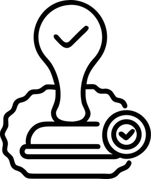 recommend clip art: Approved Stamp Icon – Line Art for Official Certification & Authorization
                    
                    