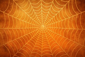 Textured orange background with intricate spiderweb design and a grunge finish