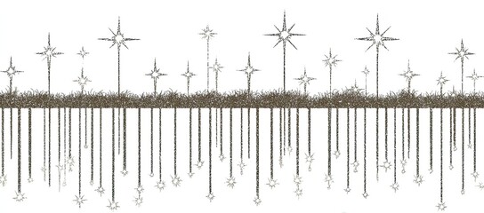 Abstract design with stylized stars and lines, suggestive of celestial or nature theme